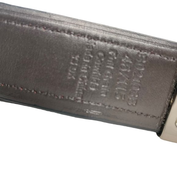 Full Grain Cowhide Leather Belt Men's Black Reversible 48 Inches - Picture 9 of 11